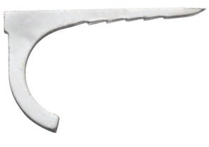 Nail type strap to support EMT to mounting surface.