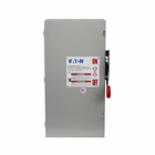 Eaton Heavy duty single-throw fused safety switch, 100 A, NEMA 1, Painted steel, Class H, Fusible, Neutral, Three-pole, Four-wire, 240 V, Max Hp: 7.5, 15/ 15, 30/ 20 hp (1,3PH @Std/TD/250 Vdc), #14-#1/0 Cu/Al