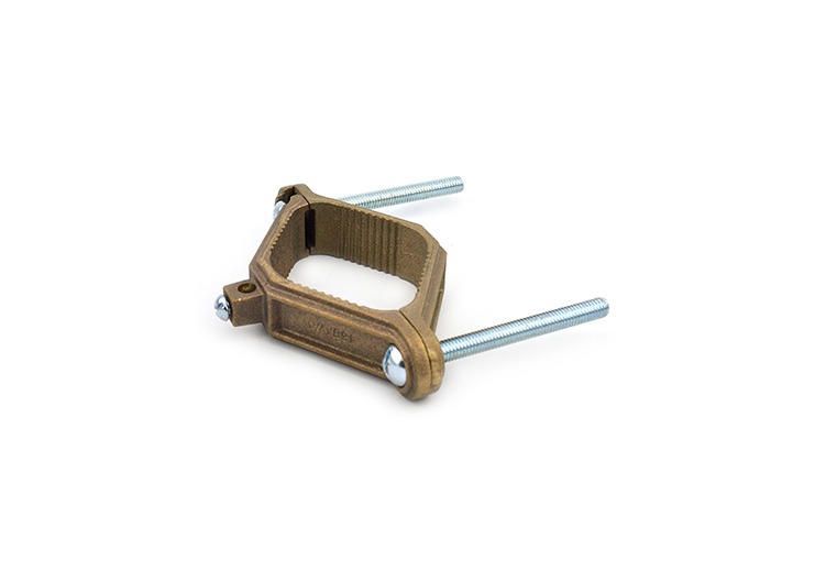 Clamp, Ground, Bare Wire, Brass, Ground Pipe Grounding Electrode Size 2 1/2 - 4 Inch