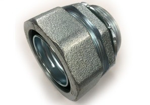 Connector, Liquid Tight, Straight, Malleable Iron, Size 2-1/2 Inch