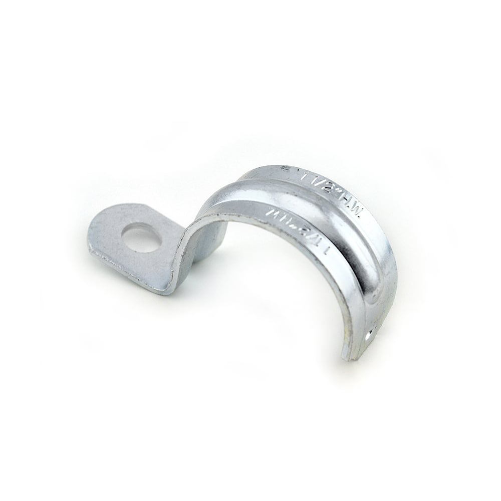 Strap, One Hole Pipe, Steel, Size 1 1/2 Inch