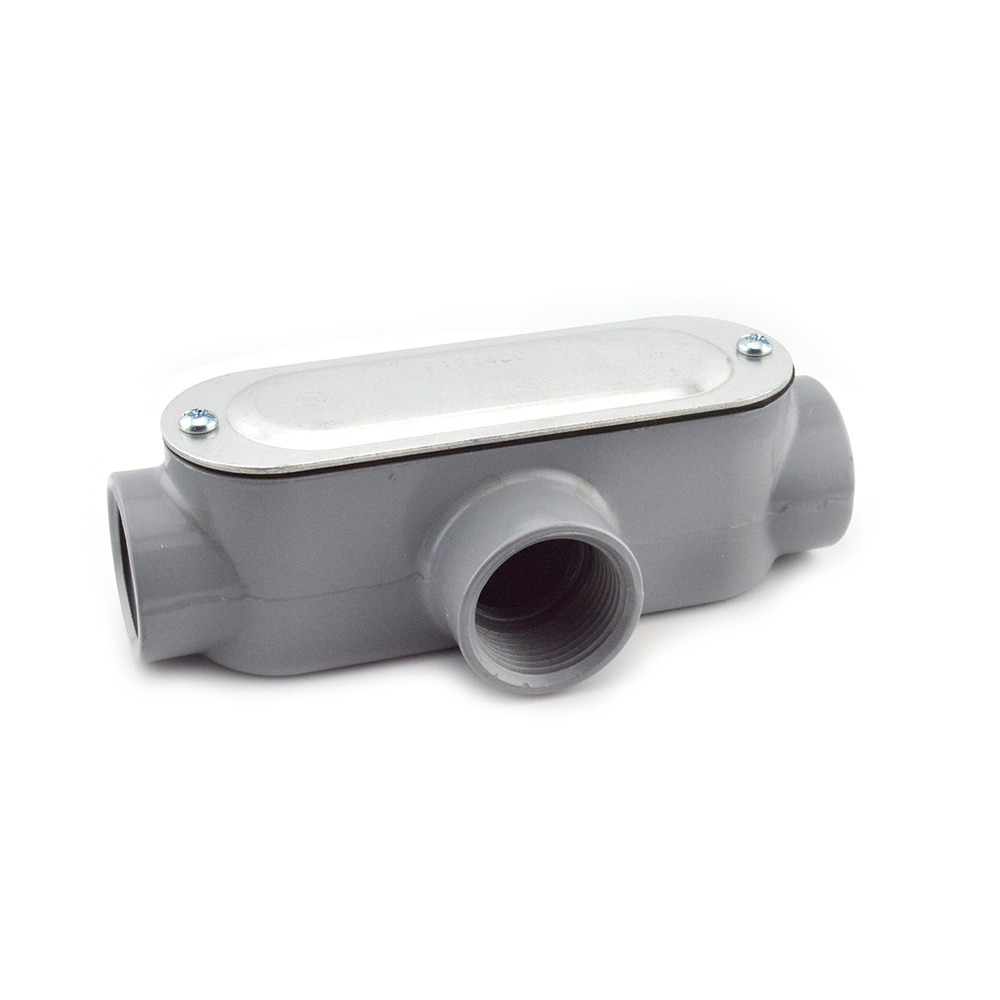 Rigid and IMC Conduit Body, Type T, Aluminum, Cover and Gasket, Size 1 Inch
