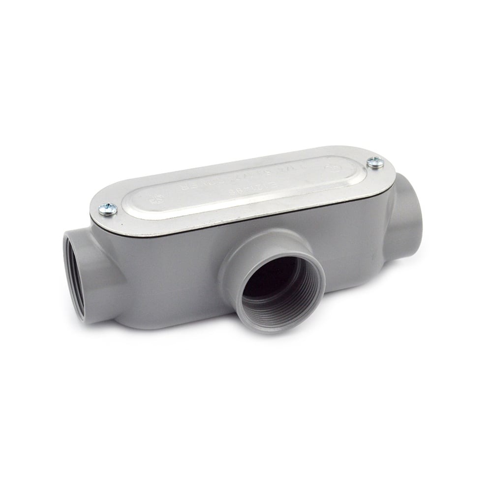 Rigid and IMC Conduit Body, Type T, Aluminum, Cover and Gasket, Size 1 1/2 Inch