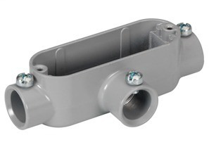 EMT Conduit Body, Type T, Set Screw, Aluminum, Size 1 1/4 Inch