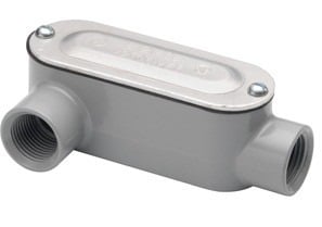 Rigid and IMC Conduit Body, Type LR, Aluminum, Cover and Gasket, Size 1/2 Inch