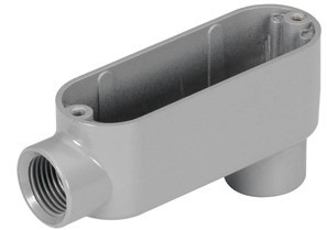 Rigid and IMC Conduit Body, Type LB, Aluminum, Size 3-1/2 Inch