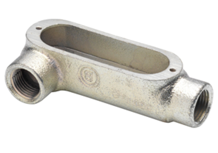 Rigid and IMC Conduit Body, Type LR, Aluminum, Size 4 Inch