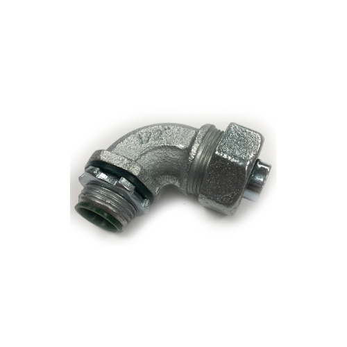 Connector, Liquid Tight, 90 Degree, Steel, Insulated Throat, Size 1 Inch