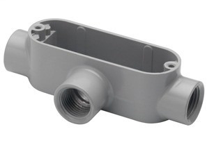 Rigid and IMC Conduit Body, Type T, Aluminum, Size 1 Inch