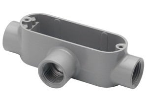Rigid and IMC Conduit Body, Type T, Aluminum, Size 4 Inch