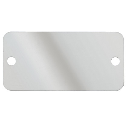 Marker Plate, 304 SS, 2 Hole, 3.5IN x 1.7