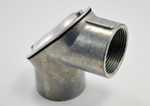 Pull Elbow, Rigid to Rigid, Zinc Die Cast, Size 1 1/4 Inch