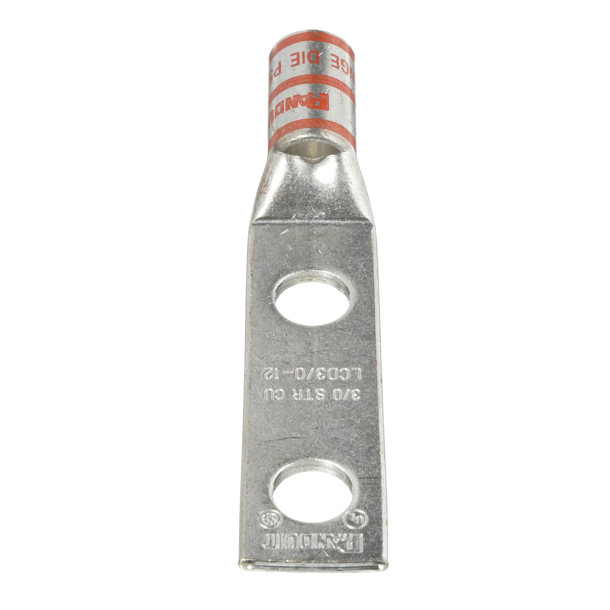 Copper Compression Lug, 2 Hole, 3/0 AWG,