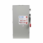 Eaton Heavy duty single-throw non-fused safety switch, Single-throw, 100 A, Neam 3R, Painted galvanized steel, Non-Fusible, Three-pole, Three-wire, 20 at 240 Vac TD 1 Ph, 40 at 480 Vac TD 1 Ph, 50 at 600 Vac TD 1 Ph, 40 at 240 Vac TD 3 Ph