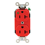 20-Amp, 125 Volt, Duplex Receptacle, Hospital Grade, Straight Blade, Self Grounding, Power Indication, Ivory