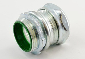 Connector, Compression, Steel, Insulated Throat, Size 1-1/4 Inch