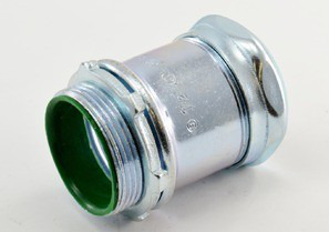 Connector, Compression, Steel, Insulated Throat, Size 1-1/2 Inch