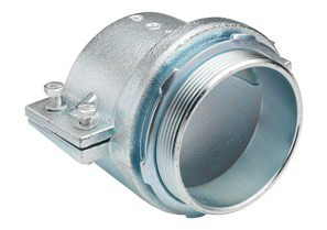 Connector, Squeeze, Malleable Iron, Insulated Throat, Trade Size 4 Inch