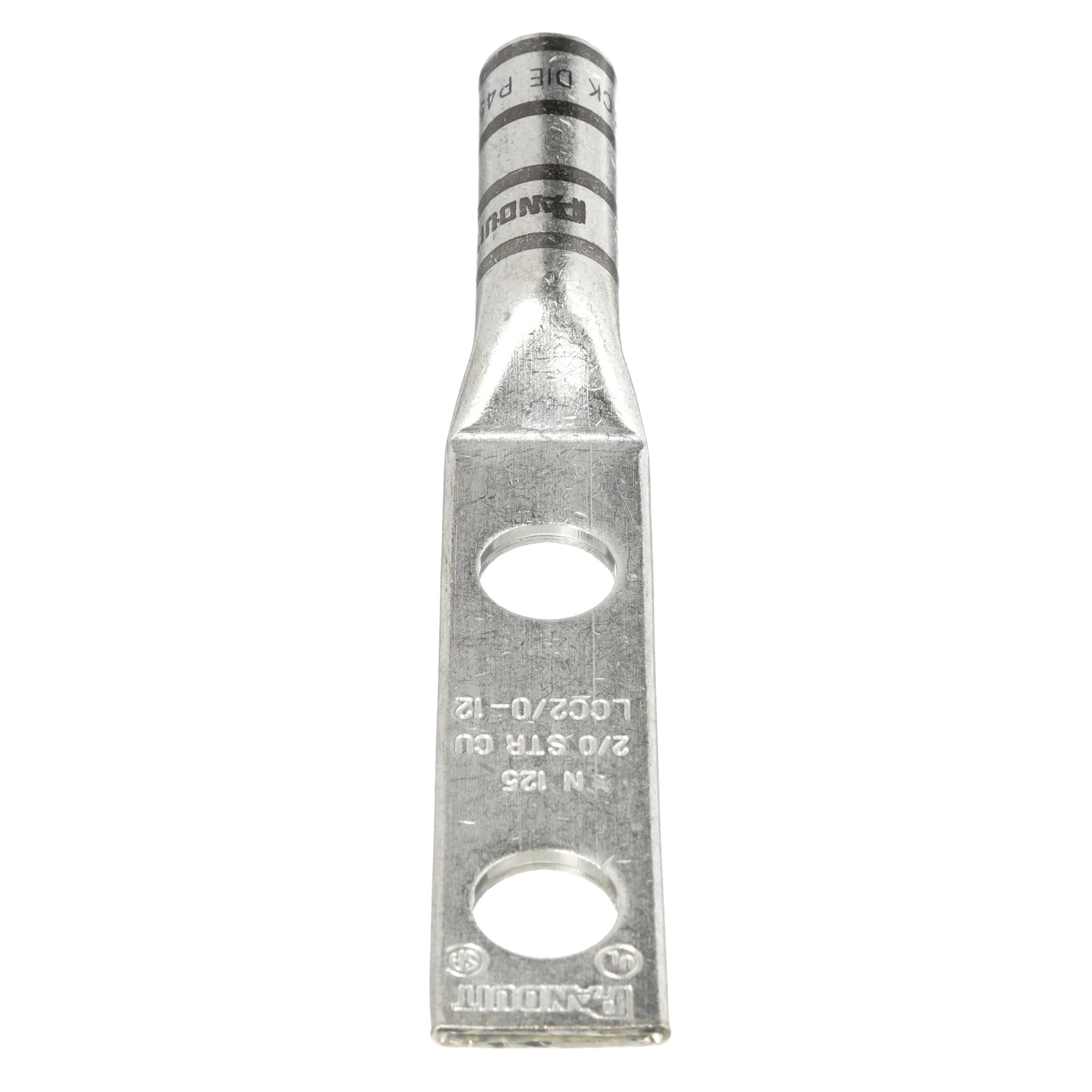 Copper Compression Lug, 2 Hole, 2/0 AWG,