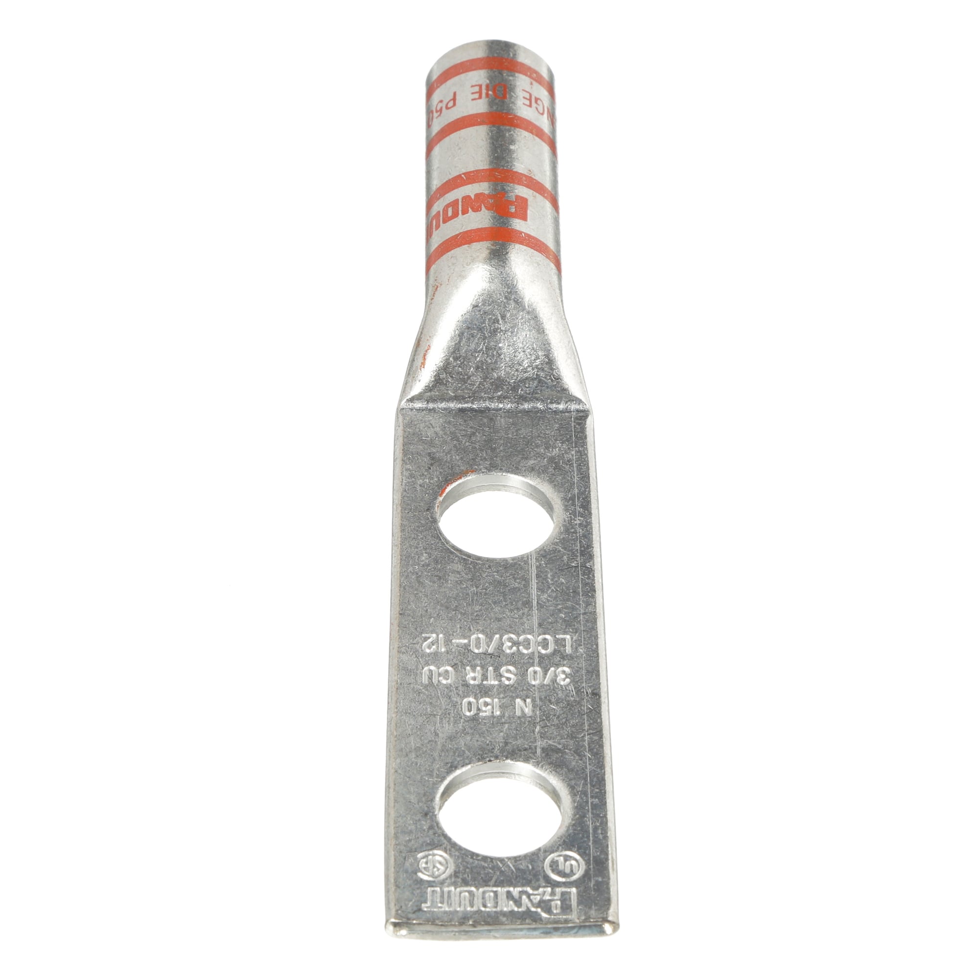 Copper Compression Lug, 2 Hole, 3/0 AWG,