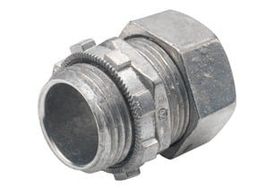Connector, Compression, Zinc Die Cast, Size 1/2 Inch