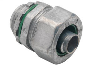 Connector, Liquid Tight, Zinc Die Cast, Size 3/8 Inch