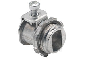 Strap Connector, Single Screw, Zinc Die Cast, Trade Size 3/8 Inch