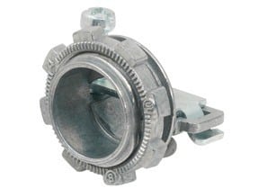 Connector, Strap, Single Screw, Zinc Die Cast, Oval Cable, Size K.O. 1/2 Inch