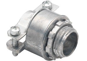 Connector, Strap, Two Screw, Zinc Die Cast, Size K.O. 1/2 Inch, AC Only