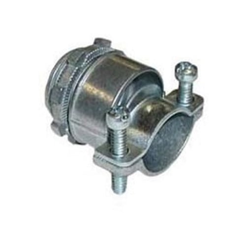3/4" FMC Two Screw Strap Type Connector, Zinc Die Cast