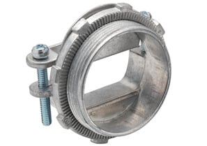 Connector, Strap, Two Screw, Zinc Die Cast, Oval Cable, Size K.O. 2 Inch
