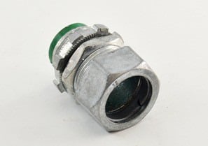 Connector, Compression, Zinc Die Cast, Insulated Throat, Size 1/2 Inch
