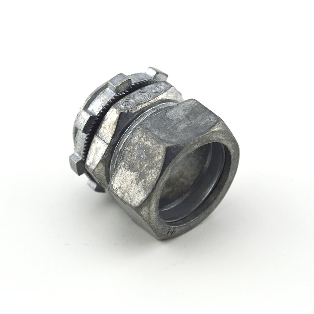 Connector, Compression, Zinc Die Cast, 105 Degree C Insulated Throat, Size 3/4 Inch