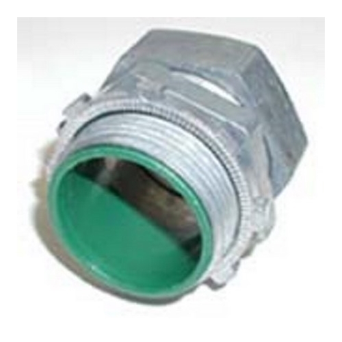 Connector, Compression, Zinc Die Cast, 105 DegreeC Insulated Throat, Size 1 1/4 Inch