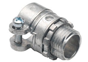 Connector, Squeeze, Zinc Die Cast, Insulated Throat, Trade Size 1/2 Inch