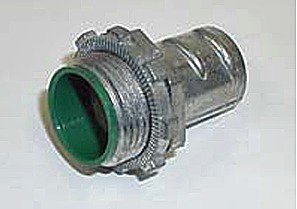 Connector, Screw-In, Zinc Die Cast, 105 Degree C Insulated Throat, Flex Size 3/8 Inch
