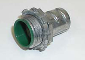 Connector, Screw-In, Zinc Die Cast, 105 Degree C Insulated Throat, Flex Size 1/2 Inch