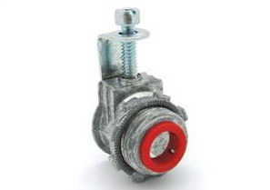 Connector, Strap, Single Tri-Drive Screw, Zinc Die Cast, Insulated Throat, 3/8 Inch FMC 12/2 - 10/4 NM