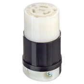 20 Amp, 250 Volt, NEMA L6-20R, 2P, 3W, Locking Connector, Industrial Grade, Grounding - Black