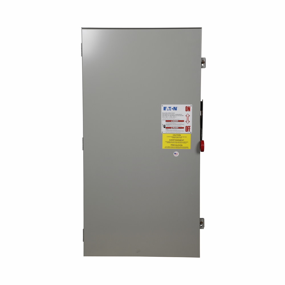 Eaton Heavy duty single-throw non-fused safety switch, Single-throw, 400 A, Neam 3R, Painted galvanized steel, Non-Fusible, Three-pole, Three-wire, 125 at 240 Vac TD 3 Ph, 250 at 480 Vac TD 3 Ph, 350 at 600 Vac TD 3 Ph, 50 at 250 Vdc