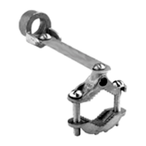 Clamp, Brass Ground, Strap and Hub, Brass, Steel Screw, Hub Size 1 Inch