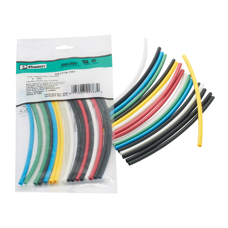 Heat Shrink Thin, .19IN(4.8mm) Dia, Black