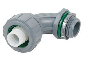 Connector, Liquid Tight, 90 Degree Non-Metallic, Size 2 Inch