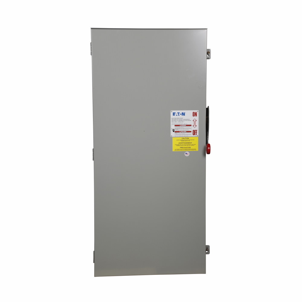 Eaton Heavy duty single-throw non-fused safety switch, Single-throw, 600 A, Neam 3R, Painted galvanized steel, Non-Fusible, Three-pole, Three-wire, 200 at 240 Vac TD 3 Ph, 400 at 480 Vac TD 3 Ph, 500 at 600 Vac TD 3 Ph