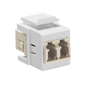 QuickPort Duplex LC Adapter, SM/MM, Phosphor Bronze Sleeve, White