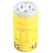 15 Amp, 125 Volt, Straight Blade, Connector, Industrial Grade, Dustguard, Grounding, Yellow