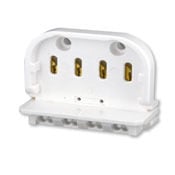Twin Tube Fluorescent Lampholder, White