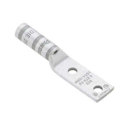 Copper Compression Lug, 2 Hole, #4 AWG F
