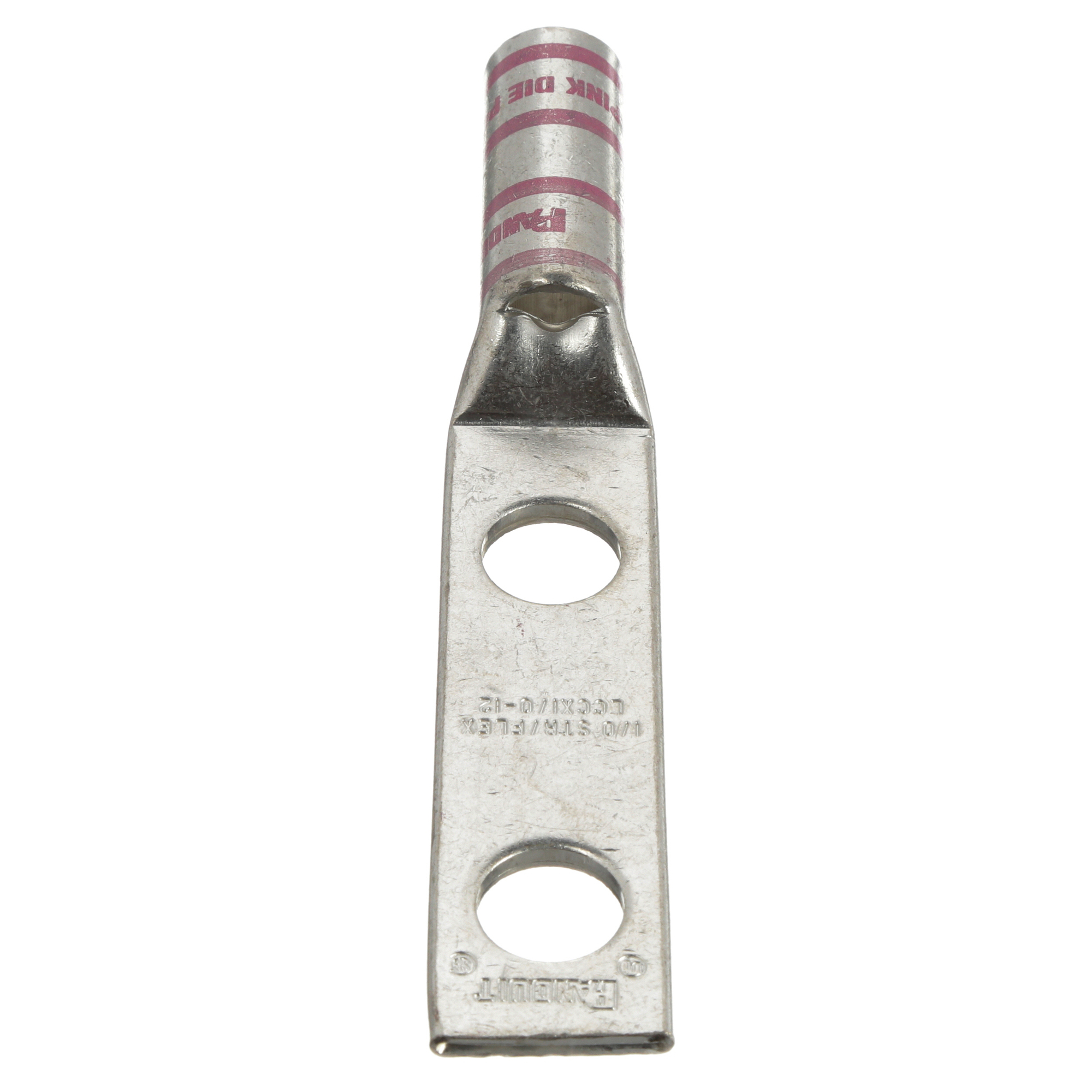 Copper Compression Lug, 2 Hole, 1/0 AWG 