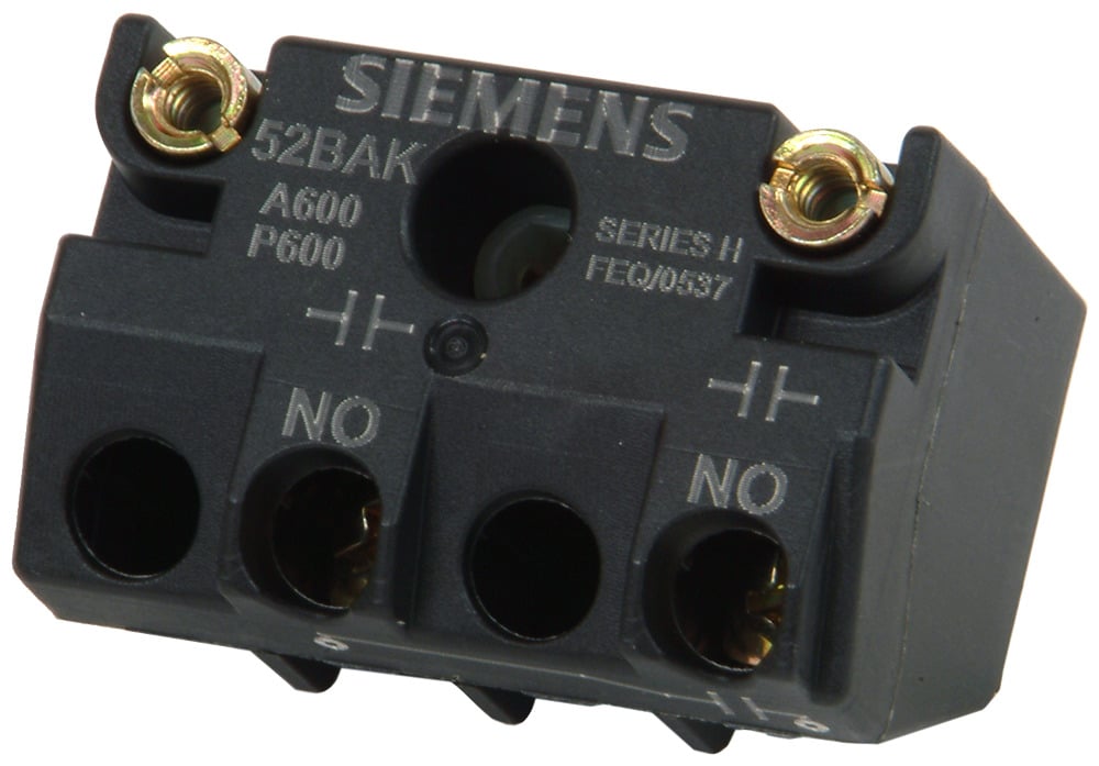 Accessory for CL51, CL52, 30mm Contact Block 1 N.O. Contact Heavy Duty NEMA A600/P600 Screw-Terminals Touchsafe Design UL Listed, CSA Certified